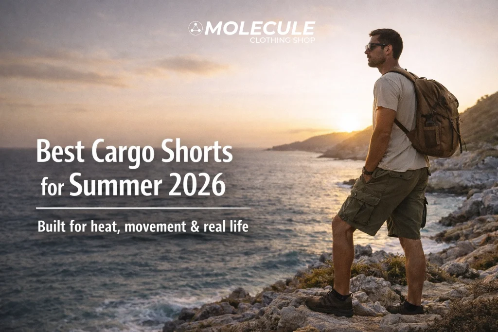 Best cargo shorts for summer 2026 in olive utility style worn outdoors