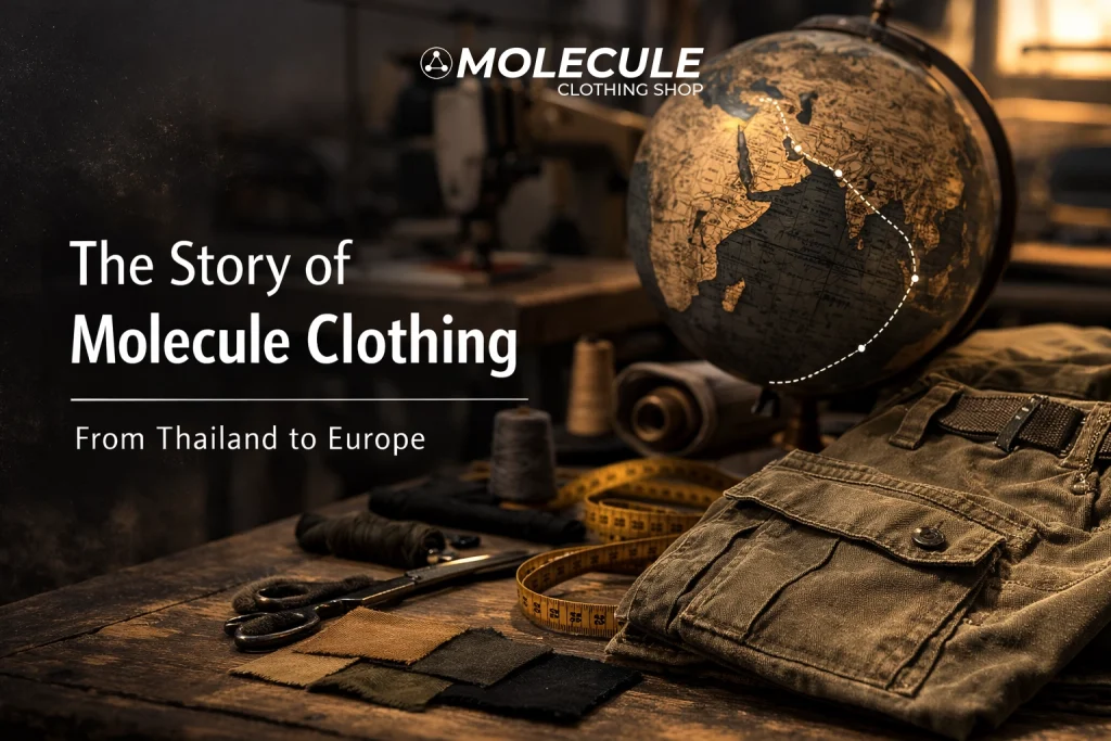 Molecule Clothing workshop scene representing Thailand to Europe brand journey